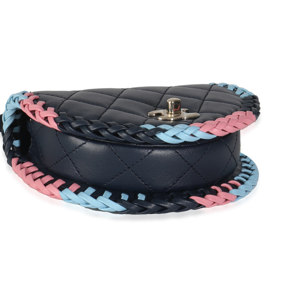 Chanel Navy Quilted Lambskin Braided Mini Messenger Flap Bag - Picture 8 of 8